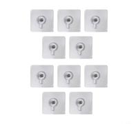 Juego de 10 adhesivos acrílicos de tornillo para pared, kit para colgar cuadros de yeso sin perforaciones para puertas de cemento y madera de cal, resistente hasta 5 kg, no requiere taladrar (longitud
