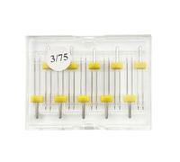 Juego de 10 agujas dobles elásticas para máquina de coser de doble costura simultánea