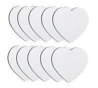 Juego de 10 alfombrillas de transferencia térmica en blanco con formas únicas para elevar tus ideas de decoración (corazón)