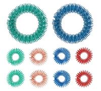 Juego de 10 anillos de acupresión con pinchos, 8 anillos sensoriales con pinchos, 2 anillos de masaje de acupresión de muñeca, anillos de masaje para promover la circulación sanguínea, alivio del