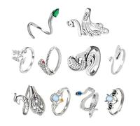 Juego de 10 anillos de ganchillo ajustables, anillos de tensión de hilo para tejer a mano, suministros de ganchillo versátiles, accesorio de tejido, talla única, como se describe, como se describe