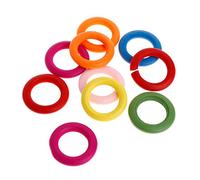 Juego de 10 anillos de madera para masticar pájaros, juguetes coloridos para pájaros, juguetes para loros, bloques masticables para periquitos, cacatúas, conures, gris africano, para loros pequeños