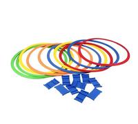 Juego de 10 anillos deportivos para niños, 10 anillos, 10 hebillas, mayor movilidad, anillos al aire libre, juguete, M, 28 cm, juego de 10 anillos, 10 hebillas, elevados