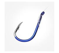 Juego de 10 anzuelos de pesca de acero de alto carbono, anzuelo de calamar de alto carbono, línea de pesca de mar salado, juego de anzuelos portátiles (tamaño: 8#) ()