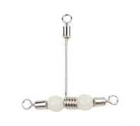 Juego de 10 aparejos de pesca giratorios en forma de T de acero inoxidable con cuentas luminosas para conexión de línea cruzada, barco, mar, roca, señuelo, juego de aparejos de pesca, juego de 10