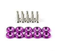 Juego de 10 arandelas y tornillos M6 de aleación de aluminio para parachoques de capó y faros, fijación de faros negros, azul, verde, morado, plata, accesorios de tuning de coche, piezas de repuesto