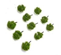 Juego de 10 árboles para modelo de ferrocarril y juego de guerra, juego de árbol de plástico verde realista, accesorio de diseño de dos alturas, 7 cm, 9 cm para paisajes de mesa (7 cm)