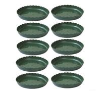 Juego de 10 bandejas para macetas diseñadas para una recolección eficaz de agua y fácil manejo (verde)