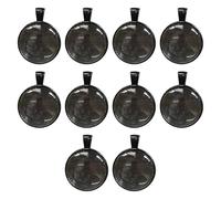 Juego de 10 bandejas redondas para colgantes de 25 mm, base de bisel, accesorios para manualidades, juego de suministros para manualidades, bandeja redonda