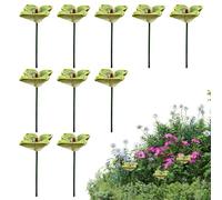 Juego de 10 bebederos de cerámica para abejas, bebederos decorativos para insectos para jardín y balcón, fuente de agua segura para abejas, abejorros y mariposas, resistente a la intemperie
