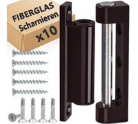 Juego de 10 bisagras de fibra de vidrio para puerta y ventana, accesorios para ventanas, piezas de repuesto para puerta de protección contra insectos (10 bisagras, marrón)