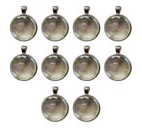 Juego de 10 biseles redondos para colgantes de 25 mm, bandeja de bisel, adecuados para manualidades y diseño de joyas, bandeja redonda, talla única, como se describe, como se describe