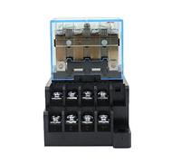 Juego de 10 bobinas de relé de potencia LY4NJ HH64P CA 220 V 220 CC CA 12 V CC 12 V CA 24 V CC 24 V, 14 pines, 10 A, contacto plateado, 4 pines con base de zócalo(Dc,110V)