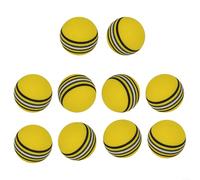Juego de 10 bolas de espuma de golf para uso en interiores, para práctica de columpio, seguro para el entorno doméstico (amarillo)
