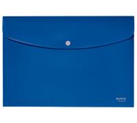 Leitz Recycle Funda Portadocumentos con Cierre de Botón para Folios A4 con Capacidad para 60 Hojas de Plástico de Polipropileno 100 % Reciclable, Azul - 46780035