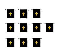 Juego de 10 bolsas de terciopelo suave con cordón para guardar artículos religiosos o bolsa de rosario de regalo de joyería