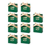 Juego De 10 Bolsas Navideñas - Bolsas De Tela Reutilizables Con Lazos | Embalaje De Regalo Festivo Para Hogar, Fiesta, Escuela, Familia, Festival, Tradición Y Alegría.