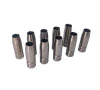 Juego de 10 boquillas cónicas de gas de cobre 145 0123, 9 5 mm de diámetro x 18 mm de longitud, 53 mm de longitud total, boquillas de soldadura para uso en sistemas de gas