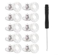 Juego de 10 botones de mezclilla de 17 mm para una fácil instalación en pantalones y chaquetas (E)
