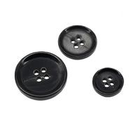 Juego de 10 botones negros clásicos mate para traje, cuerno de búfalo auténtico, ideal para manualidades, suministros de costura de abrigo de lana de otoño e invierno