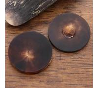 Juego de 10 botones planos de cuerno natural, redondos, con hebilla de 1 agujero para ropa, trajes, abrigos, costura artesanal, decoraciones vintage, botones auténticos, color marrón, 15 mm.