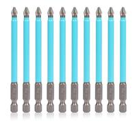 Juego de 10 brocas de cabeza Phillips PH2 magnéticas de acero S2, puntas de destornillador de cabeza Phillips magnéticas de acero de 1/4 pulgadas, accesorios de destornillador de impacto cruzado para
