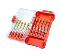 Juego de 10 brocas de carburo de carburo, carburo de carburo, juego de herramientas rotativas de tungsteno con vástago de 1/4 pulgadas para el trabajo de metal del grabado