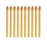 Juego de 10 brocas de carburo de tungsteno de 8 mm con varilla hexagonal de vidrio, cerámica, cabeza de lanza para espejo, porcelana y mármol