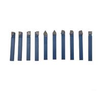 Juego de 10 brocas de punta de carburo de 1/4 pulgadas para trabajos de torno con inserciones mixtas de grado C6 para varias tareas de torneado