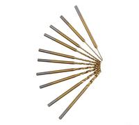 Juego de 10 brocas doradas Hss para mini brocas para grabado de joyas, resina, madera, cuero, cuentas ámbar con vástago de 2,35 mm, caja de almacenamiento para manualidades, agujeros de perforación en