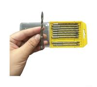 Juego de 10 brocas excéntricas cruzadas de cuatro bordes con material de aleación y mango hexagonal ergonómico para un agarre seguro y perforación precisa