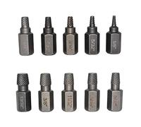Juego de 10 brocas extractoras de tornillos dañados, extractor de tornillos multiranura, dientes deslizantes, extractor de pernos rotos, juego de extractores de tornillos pelados para tornillos