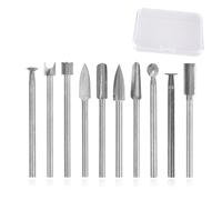 Juego de 10 Brocas para Tallar Madera Compatibles con Dremel y Herramientas Rotativas, Vástago de 3 mm Accesorios para Tallar Madera Taladrar Grabar Microescultura y Manualidades