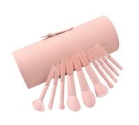 Juego de 10 brochas de maquillaje de viaje con bolsa de almacenamiento, para sombra de ojos, polvo