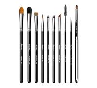 Juego de 10 brochas de maquillaje Everyday Eye Essentials para aplicar crema líquida y sombra en polvo, delineador de ojos, labios y rímel de alta calidad