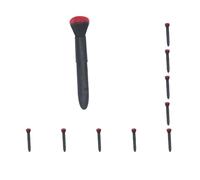 Juego de 10 brochas de maquillaje para base de maquillaje para contornear, mezcla líquida, acabado de aerógrafo, color negro
