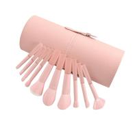 Juego de 10 brochas de viaje para maquillaje con bolsa de almacenamiento, suministros de maquillaje para sombra de ojos y pestañas