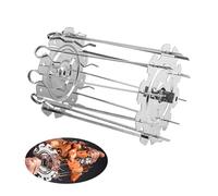 Juego de 10 brochetas giratorias de acero inoxidable, juego de brochetas giratorias de calidad profesional, para usar con horno, parrilla o freidora de aire caliente