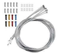 Juego de 10 Cables de Cambio para Bicicleta - Universales de 2,1 m x 1,2 mm con 18 Tapas de Extremo, Compatibles con Bicicletas de Carretera y Montaña