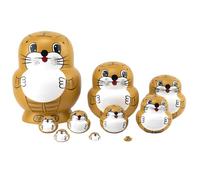 Juego de 10 capas de juguetes apilables de madera de matrioshka ruso, colección decorativa, apilamiento decorativo