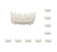 Juego de 10 carillas de dientes de resina cómodas dentaduras postizas cubierta de dientes extraíble reutilizable superior inferior