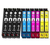 Juego de 10 cartuchos de impresora compatibles con Epson 405XL Workforce WF-7310 WF-7830 WF-7835 WF-7840 WF-7835 Workforce Pro WF-3820 WF-3825 WF-4820 WF-4825 WF-4830