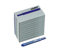 Juego de 10 cartuchos de tinta borrables LAMY T10 con gran capacidad de tinta, aptos para todos los modelos de plumas estilográficas LAMY. Cont.: 1,25 ml/cartucho. 5 uds/paquete. Color tinta: azul