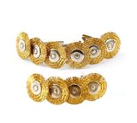 Juego de 10 cepillos copa alambre latón for taladros, pulido y limpieza, for herramientas rotativas 22 mm