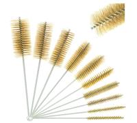 Juego de 10 cepillos de latón para limpieza de tuberías, cepillo de alambre redondo, 10/12/15/20/25/30/35/40/45/50 mm, latón cilíndrico, para tubo de tubo, cilindro, taladros, herramientas de mano