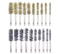 Juego de 10 cepillos de limpieza de tubos de alambre de 8 a 19 mm con vástago hexagonal para taladro de eliminación de óxido, pulido, pelacables de pintura, mecanizado de fabricación automática