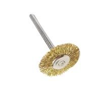 Juego de 10 cepillos de rueda de alambre de latón con vástago de 3 mm para eliminación eficiente de óxidos y refinamiento de superficies, adecuado para técnicos y cerdas de cobre