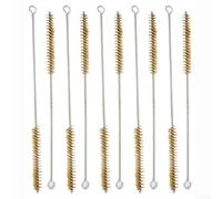 Juego de 10 cepillos limpiadores de tuberías, juego de cepillos de alambre de acero inoxidable para limpieza de cilindros de conducto de drenaje (10 mm)