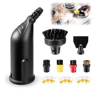 Juego de 10 cepillos redondos para limpiador de vapor Kärcher con boquilla de potencia y cepillo para juntas, raspador, para SC1 SC2 SC3 SC4 SC5, para cocina, juntas de azulejos y suciedad persistente