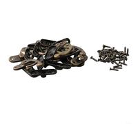 Juego de 10 cierres de madera de bronce estilo antiguo con tornillos de fijación de 36 a 42 mm, gancho derecho para collares y joyeros